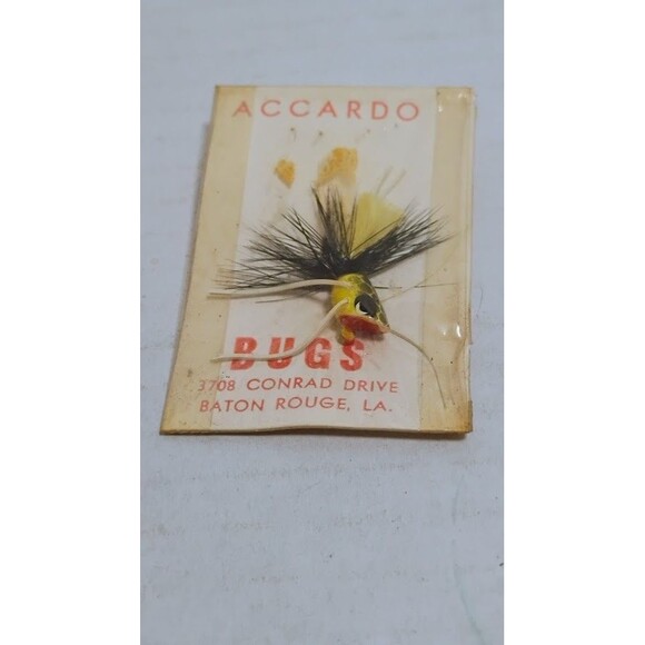 VINTAGE ACCARDO BUGS 4 CT FLY FISHING LURE POPPER LOT NOS NEW OLD STOCK - Picture 2 of 5